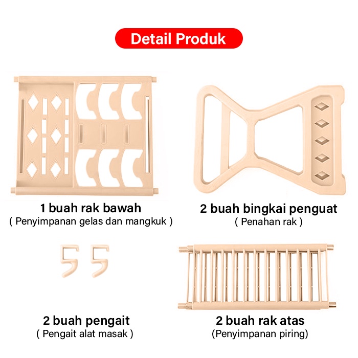 RAK PIRING 2 SUSUN PLASTIK / RAK PENGERING PIRING [SWEETSPACE]