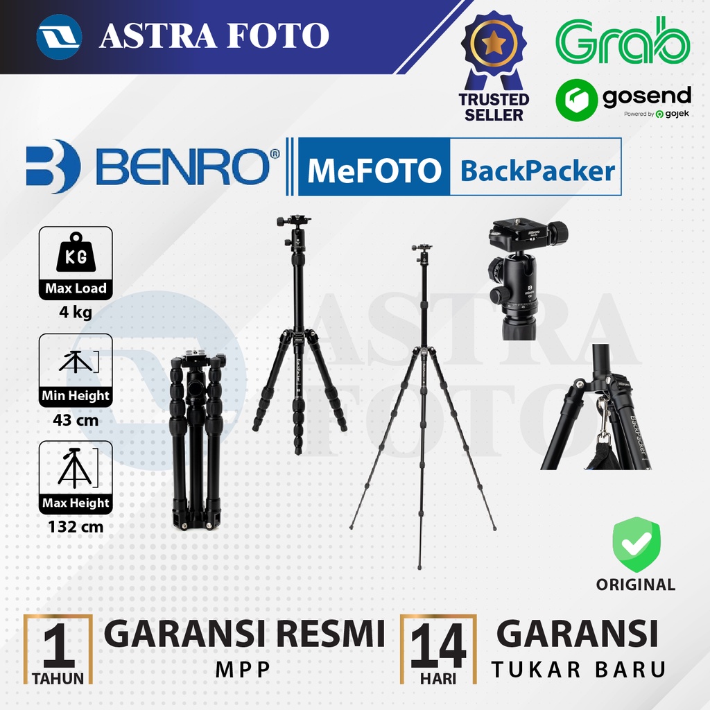 Tripod Kamera Benro MeFoto BackPacker BMBPABLK