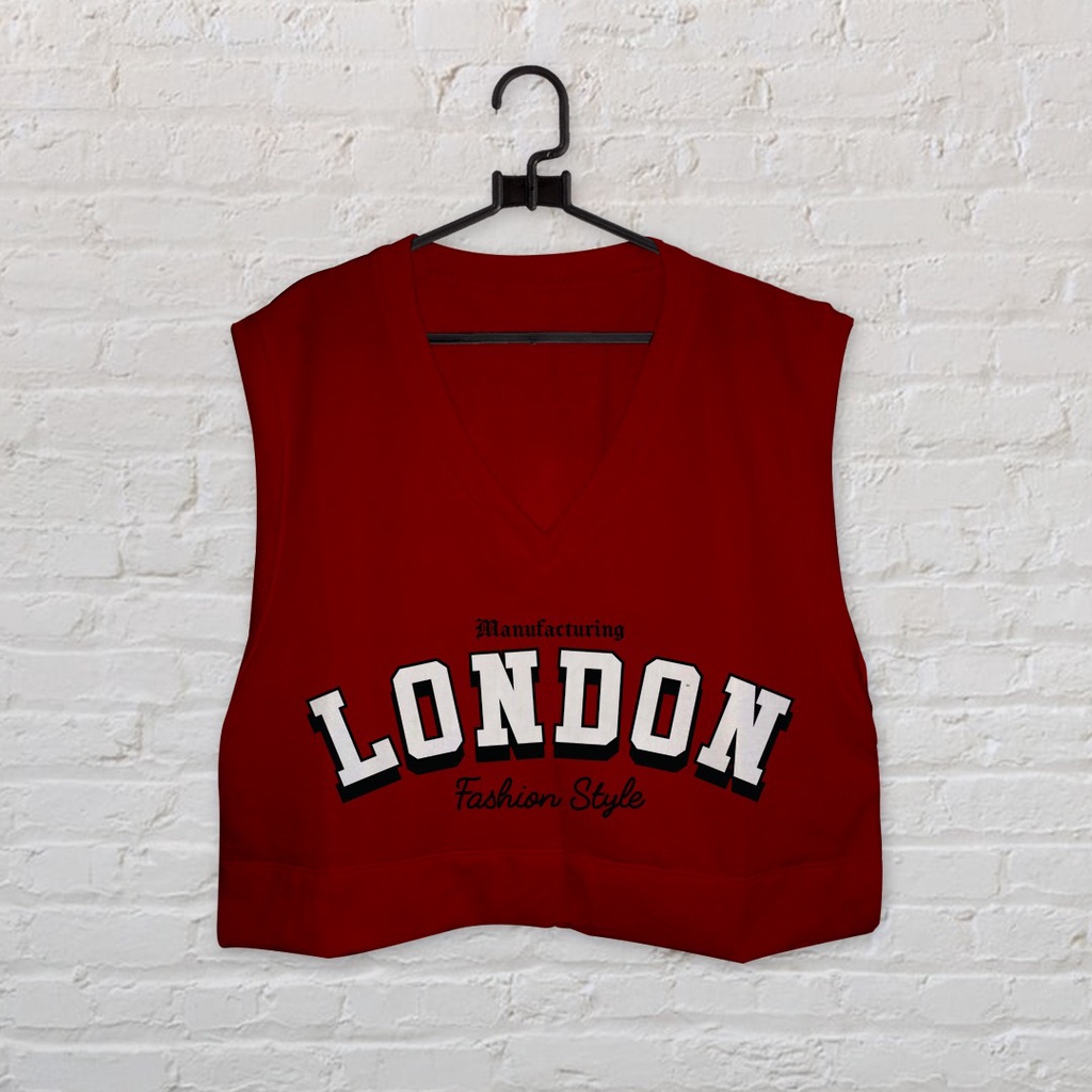 VEST CROP LONDON WANITA - ATASAN KEKINIAN TERLARIS