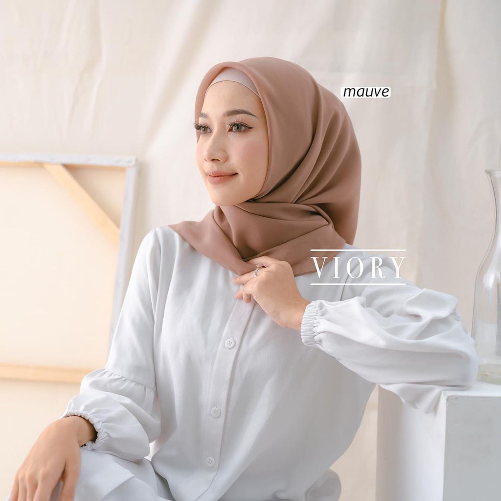 Jilbab Square (segi empat) premium jahit tepi