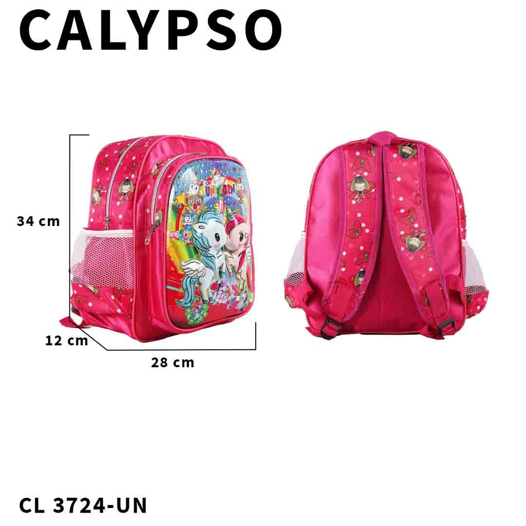 [KLIKTAS] Tas sekolah anak perempuan SD ransel lampu LED gambar kartun 3D Calypso 3724