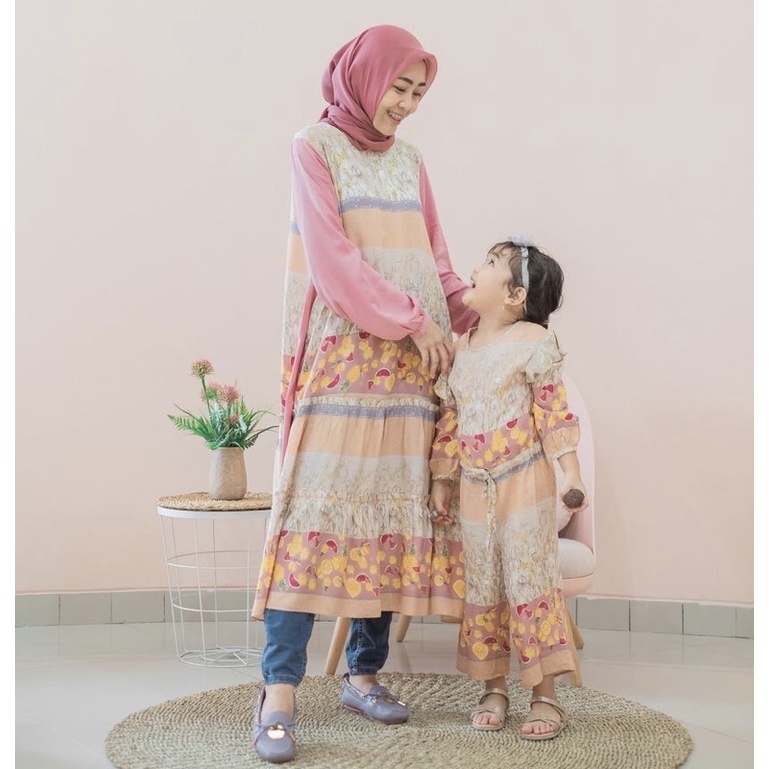 NEW SALE COUPLE❣️Nolu Tunik (Dewasa) & Citrus Jumpsuit (Anak) Ria Miranda Ceraloka