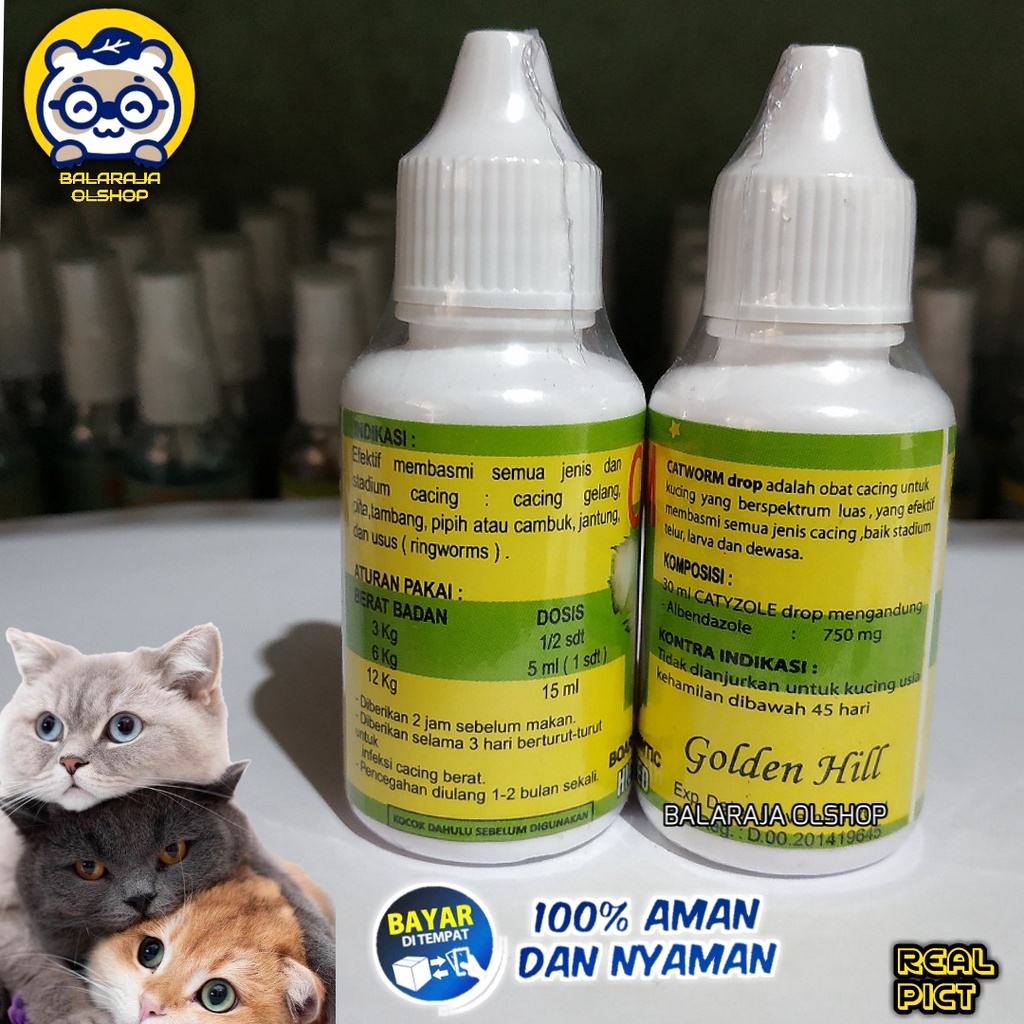 OBAT KUCING/KITTEN CACINGAN AMPUH MEMBASMI CACING PADA KUCING - CATWORM