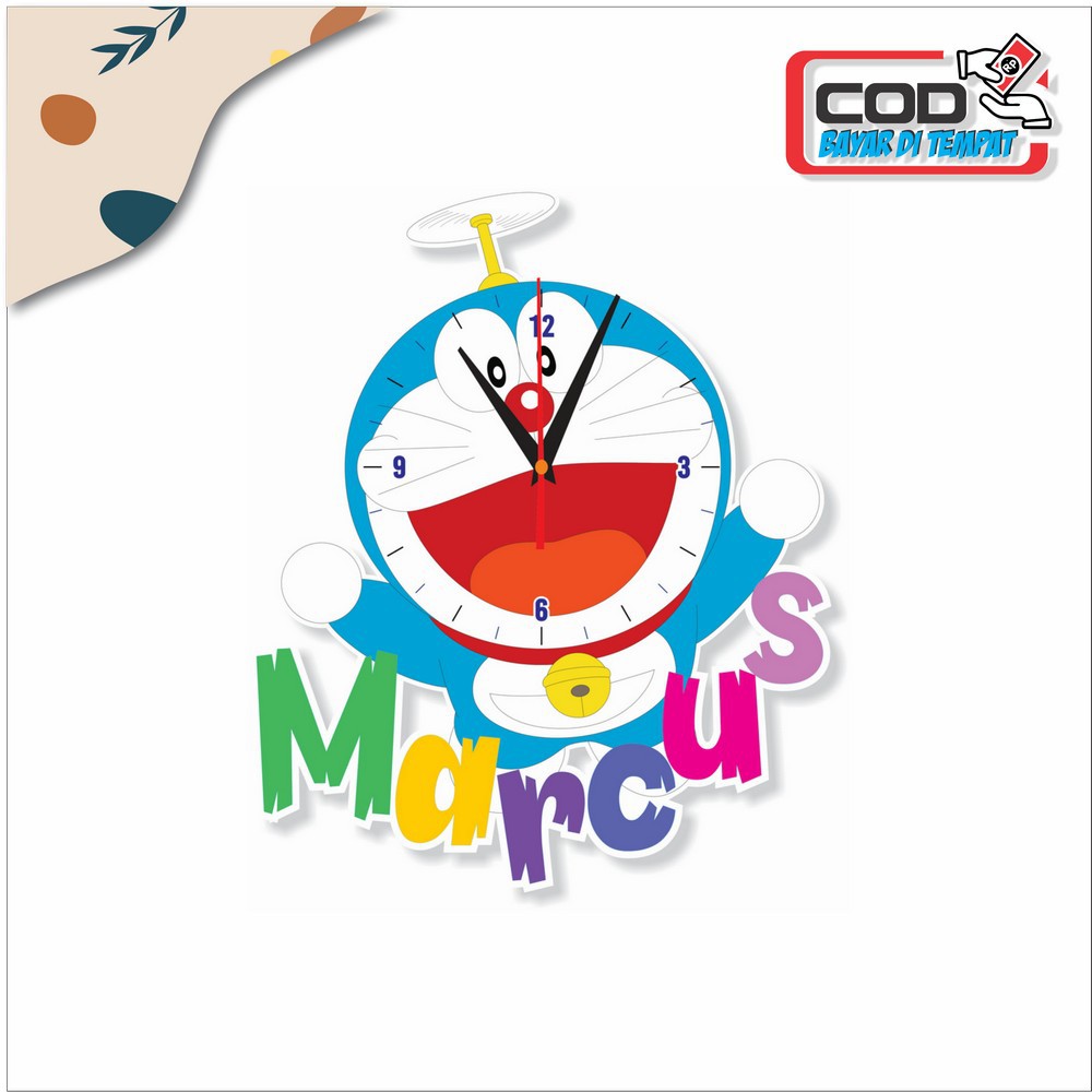 Jam Dinding Custom Lucu Request Nama Sesuai Permintaan Karakter Doraemon CI14