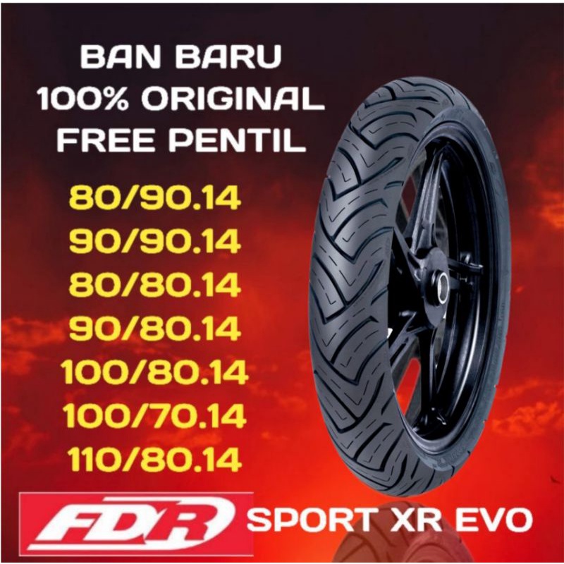 BAN TUBLES MATIC FDR SPORT XR EVO (80/90.14) (90/90.14) (80/80.14) (90/80.14) (100/80.14) (100/70.14) (110/80.14) BAN BARU, 100% ORIGINAL, FREE PENTIL