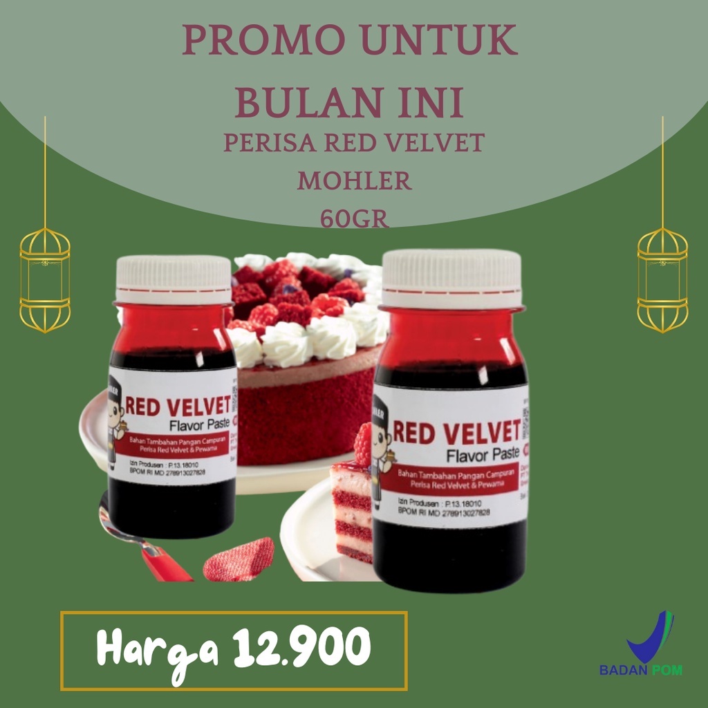 

⚡COD⚡ PERISA PASTA PEWARNA MOHLER RED VELVET 60gr COCOK UNTUK TAMBAHAN BAHAN ICE CREAM / PERISA PASTA MOHLER RED VELVET 60gr BISA BUAT TAMBAHAN PANGAN BAHAN KUE / MOHLER Pasta perisa pewarna RED VELVET