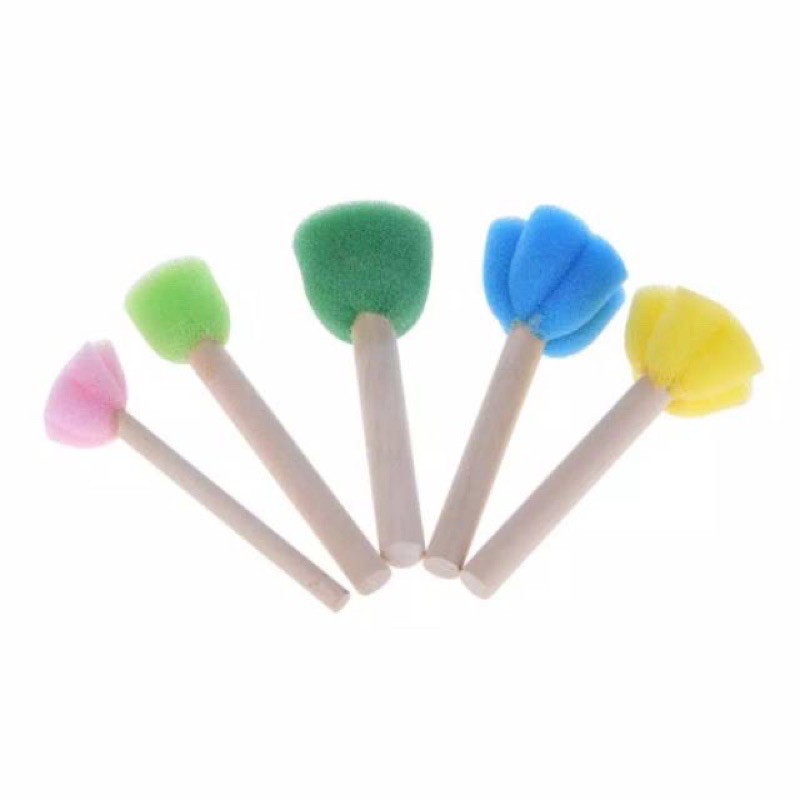 Mainan Edukasi Anak anak Lukis Kuas Spons 5pcs - Sponge Painting Brush