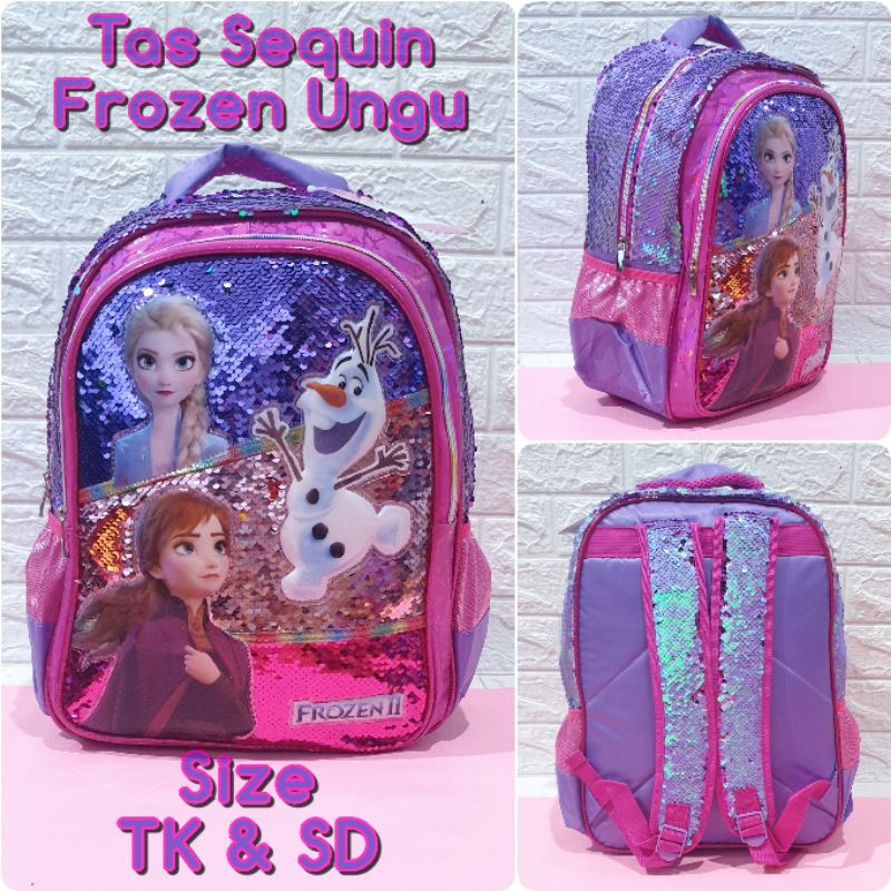 Tas Sekolah Anak SD dan TK Ransel Sequin LOL Unicorn Frozen Backpack Anak SD dan TK Anak Perempuan