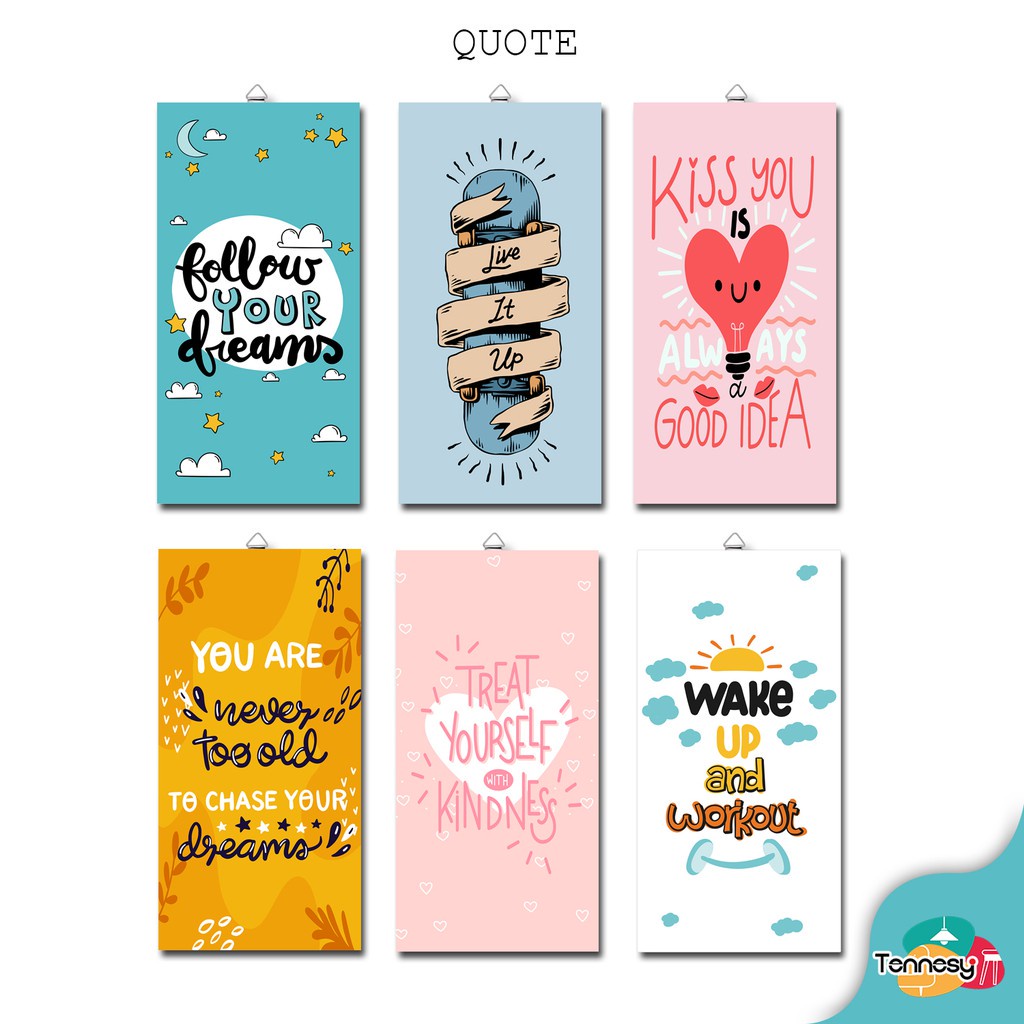 HIASAN DINDING WALL DECOR 10x20CM PAJANGAN POSTER DEKORASI RUMAH KATA QUOTE MOTIVASI