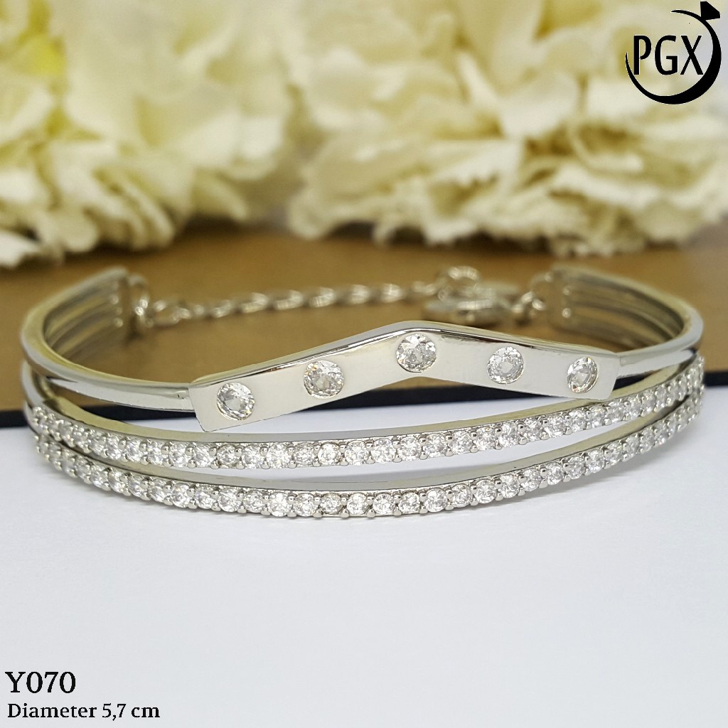 PGX Gelang Xuping Wanita Bangkok Bangle Aksesoris Perhiasan Lapis Emas - Y070