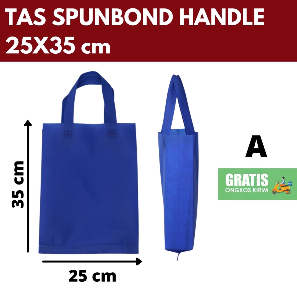 

TAS SPUNBOND GOODIE BAG 25x35 cm BIRU BCA/BIRU MUDA/BIRU POCARI /Tas Sablon / Tas Press