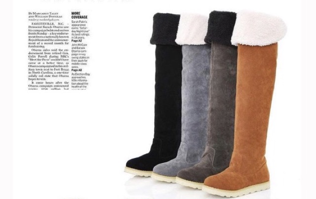 IMPORT Boots Overknee Sepatu Boots Panjang Selutut Winter Musim Dingin