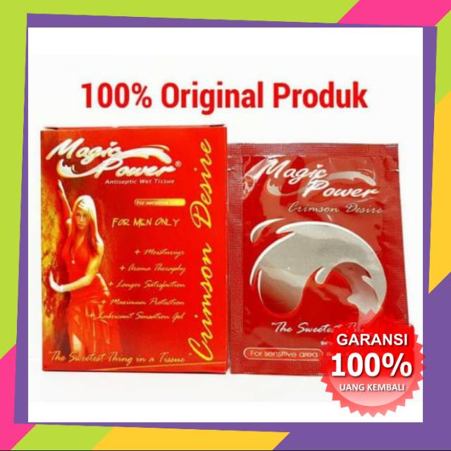 tisu magic pria  tissue kondom  karet kuat ori bpom Power MERAH