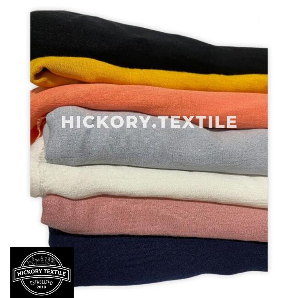 Katun Rayon Crinkle Polos Premium ( Harga 0,5 m )