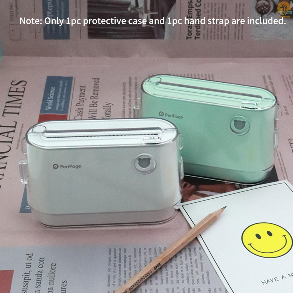 Case Pelindung Transparan Dengan Tali Tangan Portabel Untuk Printer Thermal Label A9 / A9S / A9 Pro / Q9S