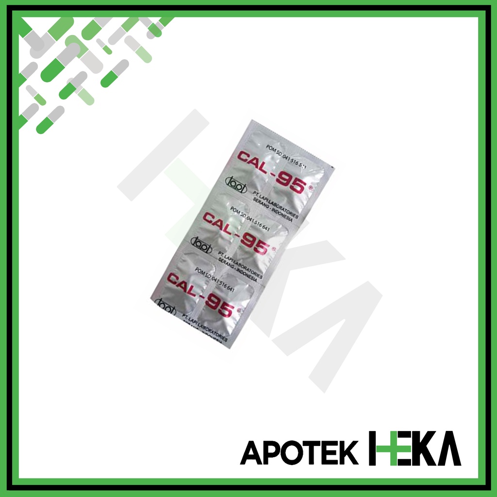 Cal-95 Tablet Kalsium Suplemen Tulang Strip isi 6 Tablet (SEMARANG)