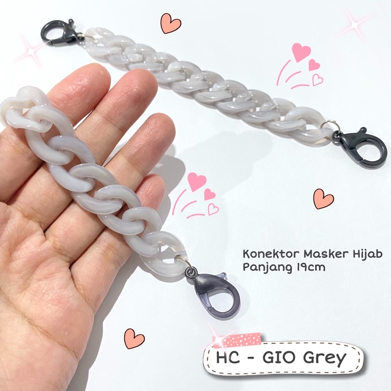 Kalung Tali Masker Konektor Hijab Rantai korea / strap mask PERMEN KRISTAL earloop headloop