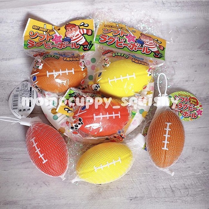 Squishy licensed rugby ball ORI JAPAN ( squishy bola rugby)