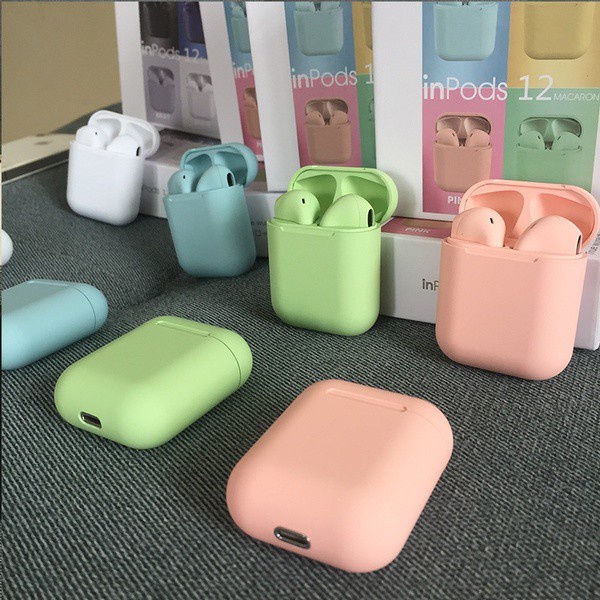 PROMO Headset Bluetooth Wireless TWS Inpods 12 Macaron Color TWS i12 Headset Wireless V5.0