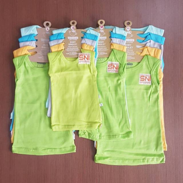 Singlet bayi warna Toadies sudah SNI