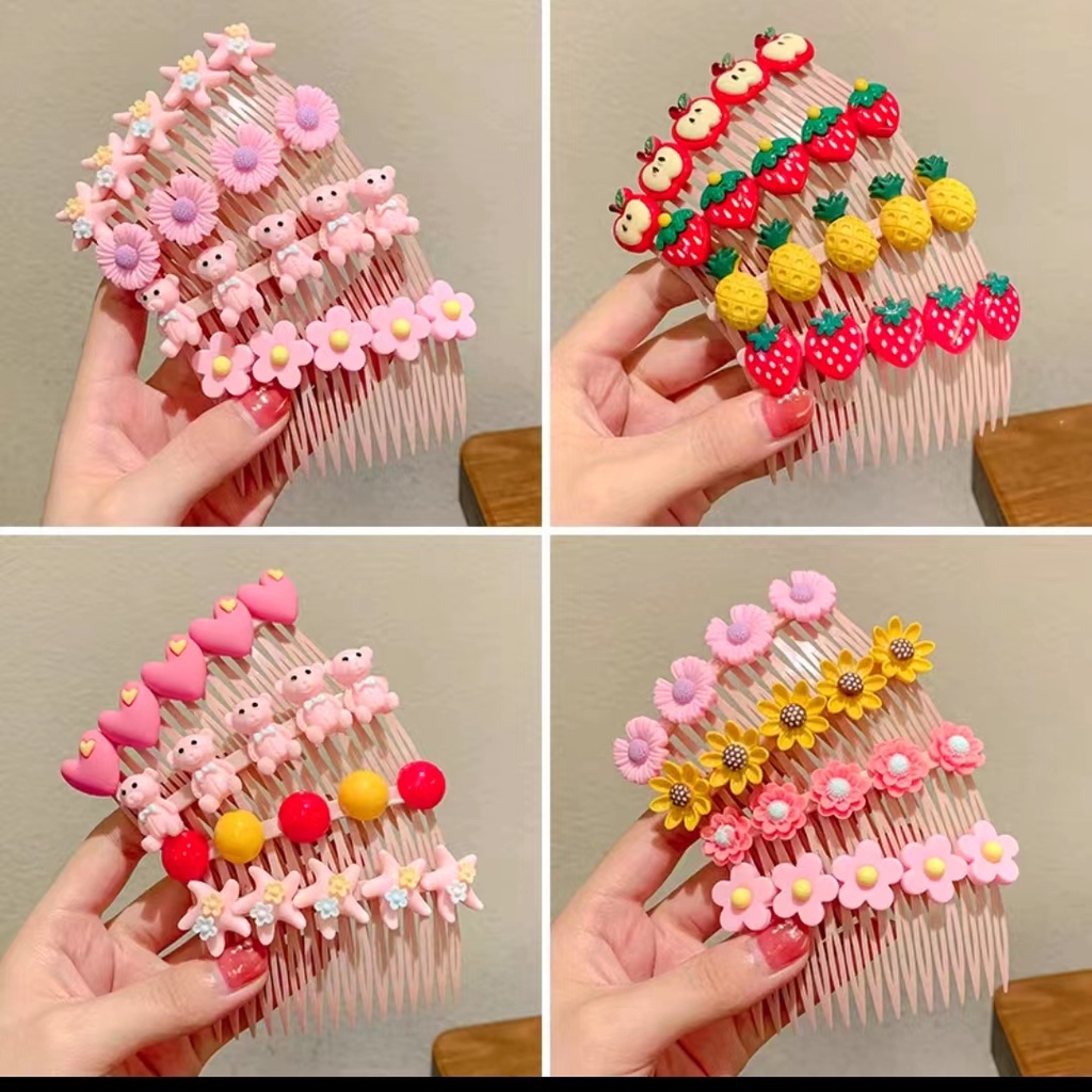 (Hello Girl)F113 Sirkam Rambut Anak Motif Kartun Gaya Korea Import