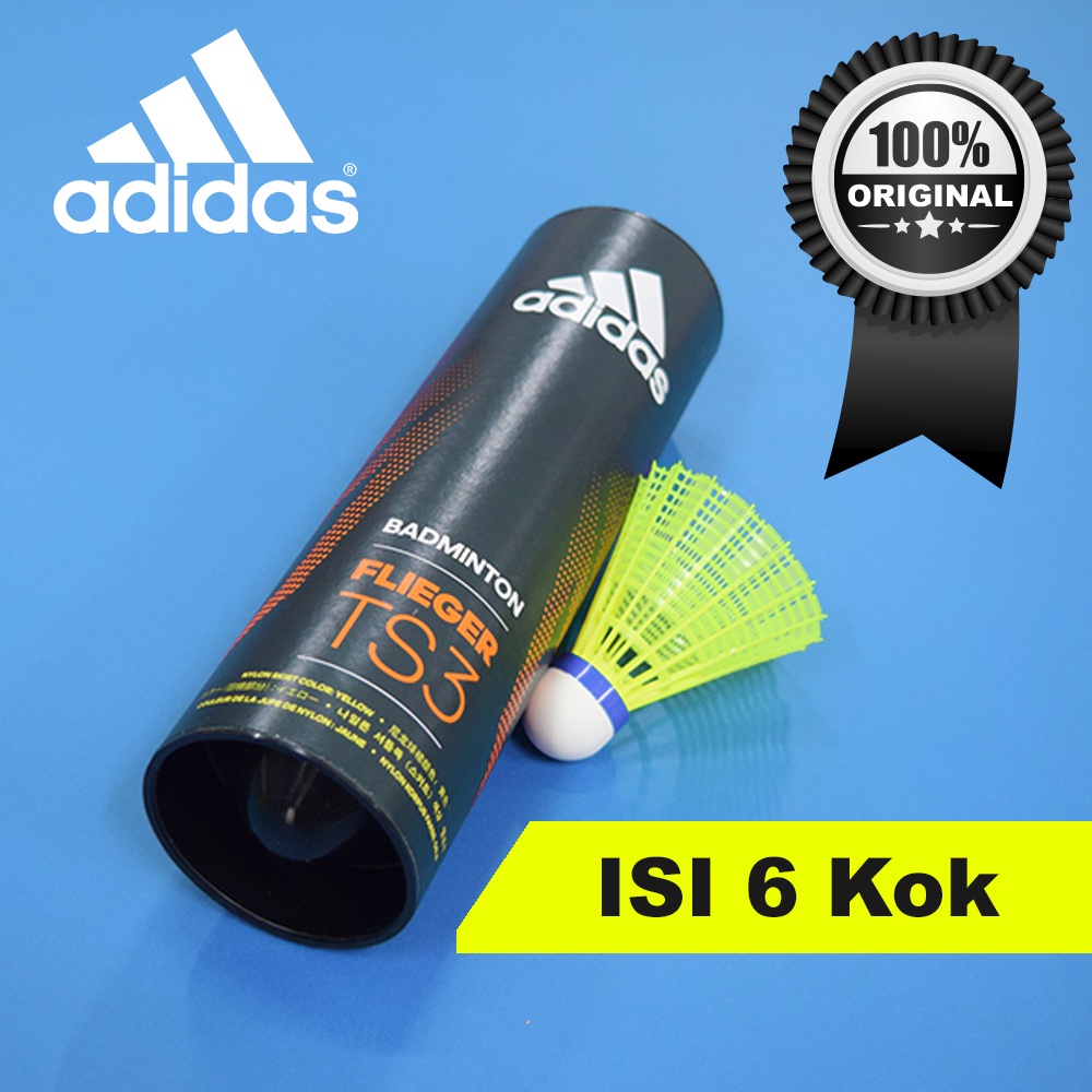 SHUTTLECOCK KOK BADMINTON ADIDAS FLIEGER TS3 MEDIUM SPEED KUNING ISI 6