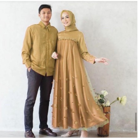 SET CP HARAGA Baju Couple Kondangan Kekinian Modern Kapel Pesta Elegan Mewah Pasangan Muslim