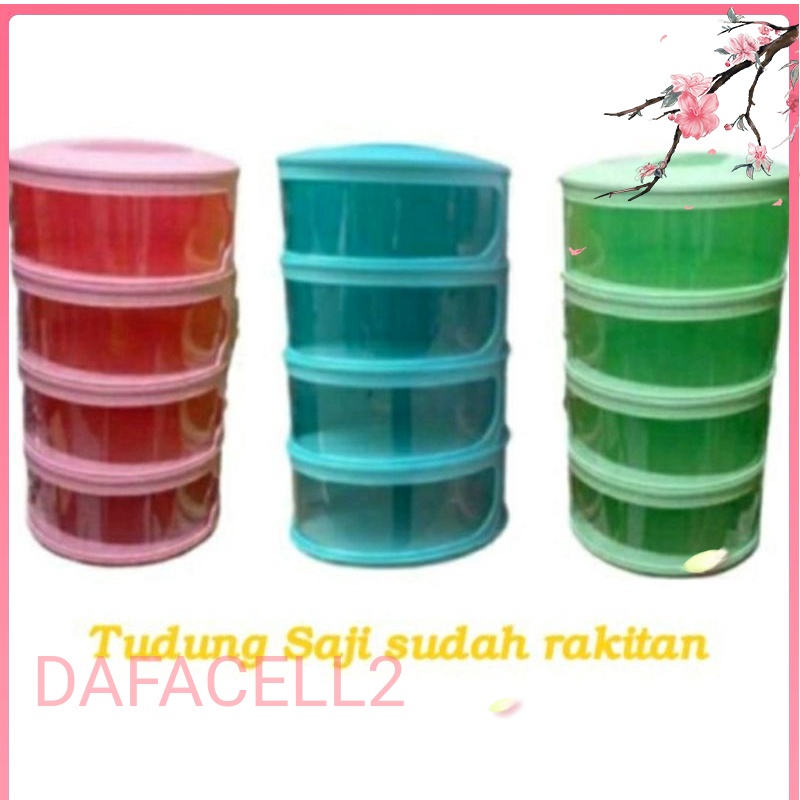 Tudung saji 4 susun rakitan serbaguna 4 layer multi fungsi warna putih biru hijau ungu pink CR