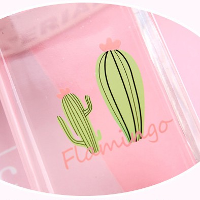 [ORGM] Botol minum kaca flamingo cactus 350ml