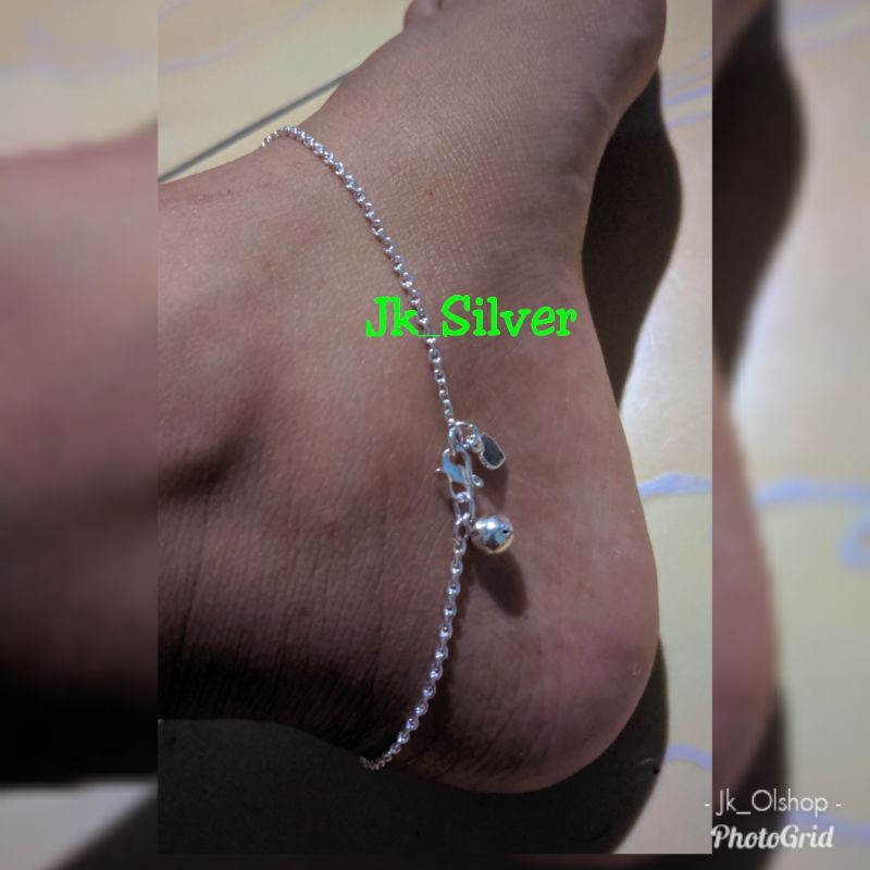 Gelang kaki Medan dewasa (Perak murni)