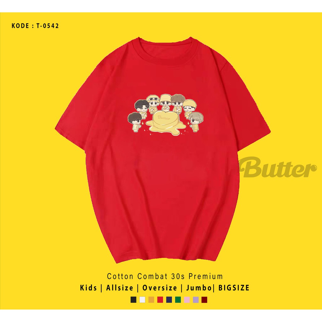 T0542  T-SHIRT / KAOS UNISEX / TUMBLR TEE / REAL PICTURE KPOP BTS BUTTER IN MIDDLE / IMPORT / ARMY