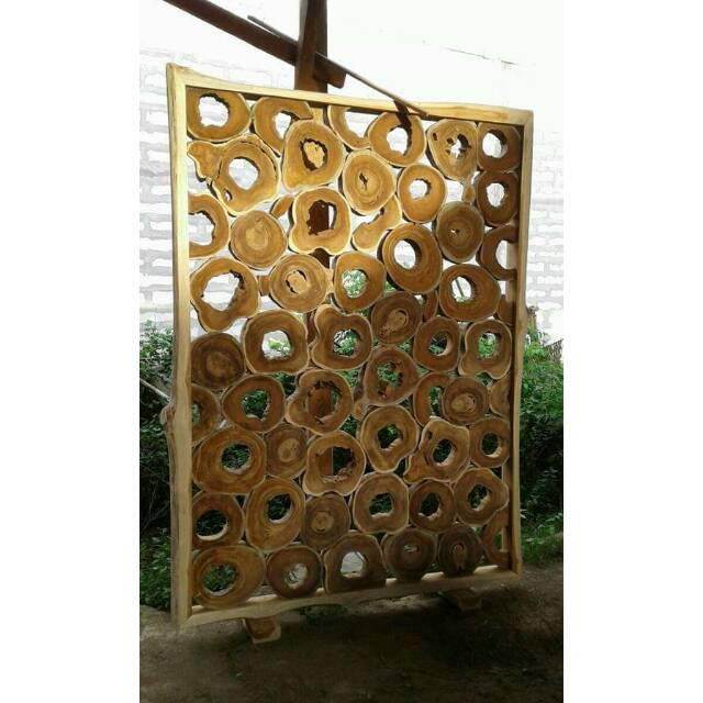 Partisi Ruangan Jati - Sketsel Unik Minimalis - Pembatas Ruang