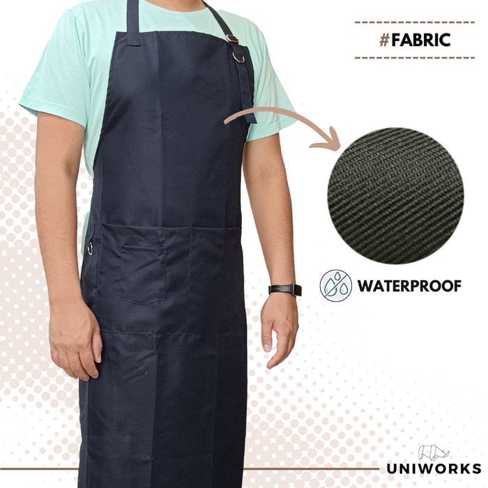 Uniworks Apron Waterproof Premium Multifungsi Seri WRTW V01 Bahan Anti Air 3 Ukuran Panjang 6 Warna