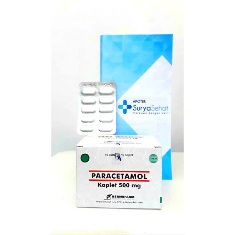 Paracetamol 500mg Generik 1 strip isi 10 kaplet Nyeri, Demam, Pusing hilang!