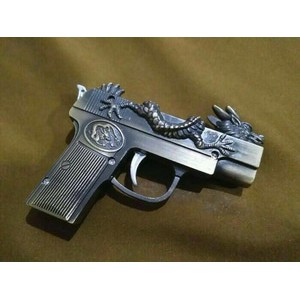 Pengapian Gas Jet Unik Pistol Mini Clasic Motif Singa+Laser