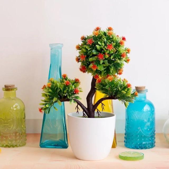 NFS 563 bunga plastik/pajangna bunga Artifisial /vas bulat-Orange