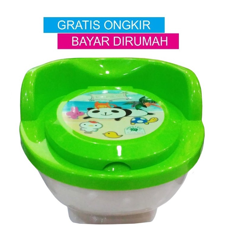 Potty Training Portable Closet Duduk Anak Pispot Green Leaf Villeroy