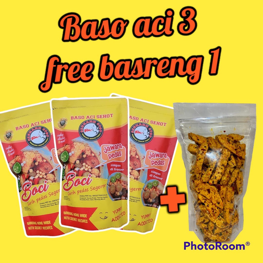 

PROMO TERBATAS BELI 3 BASO ACI FREE 1 BASRENG PEDAS AROMA JERUK