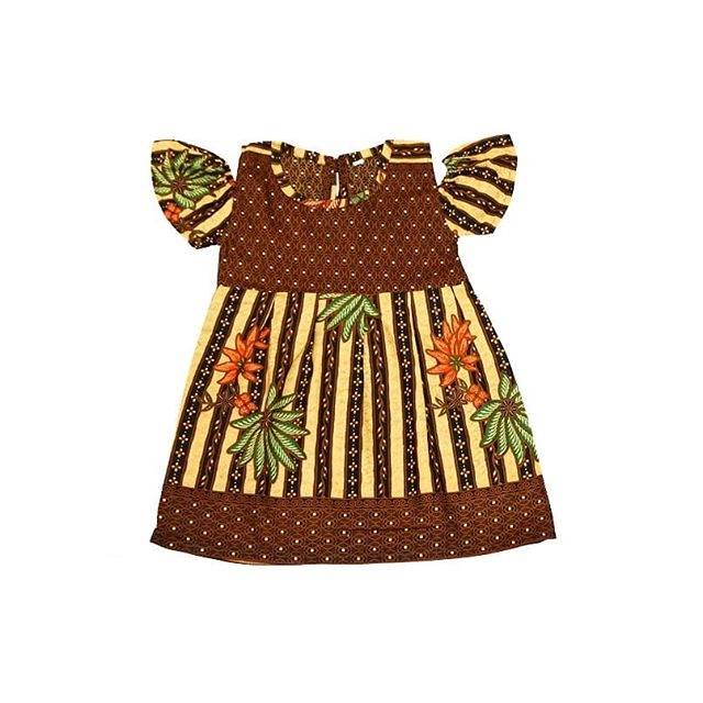 Dress Batik Anak Model Sabrina size S/Baju Batik Perempuan/Terusan Anak