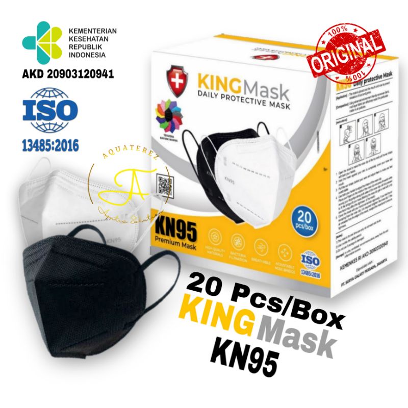 NEW KINGMASK MASKER KN95 King Mask Premium 5ply 20 pcs/Box KEMENKES RI AKD 20903120941 ORIGINAL TERM
