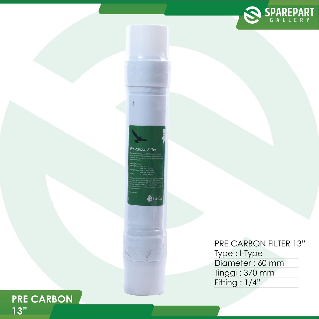 Filter Pre Carbon 13&quot; dispenser RO