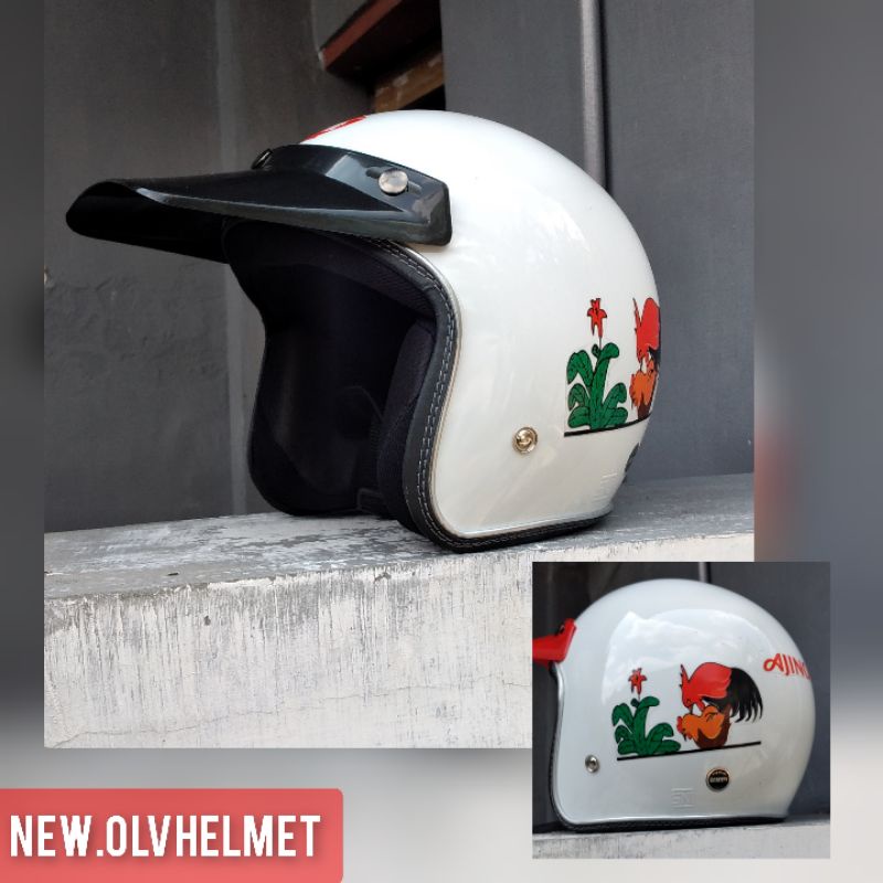 HELM BOGO AYAM JAGO PET PANJANG | HELM JADUL | HELM UNIK | SNI FREE PACKING