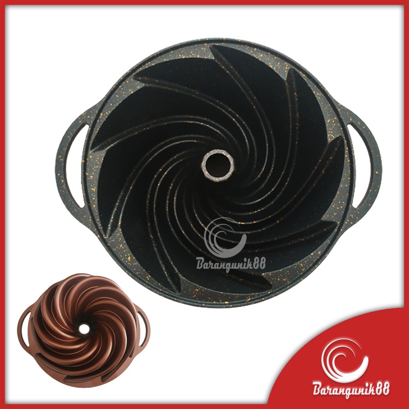 Loyang Kue Spiral Marmer Anti Lengket 24 cm Cetakan Kue Windspout Tornado Sultan