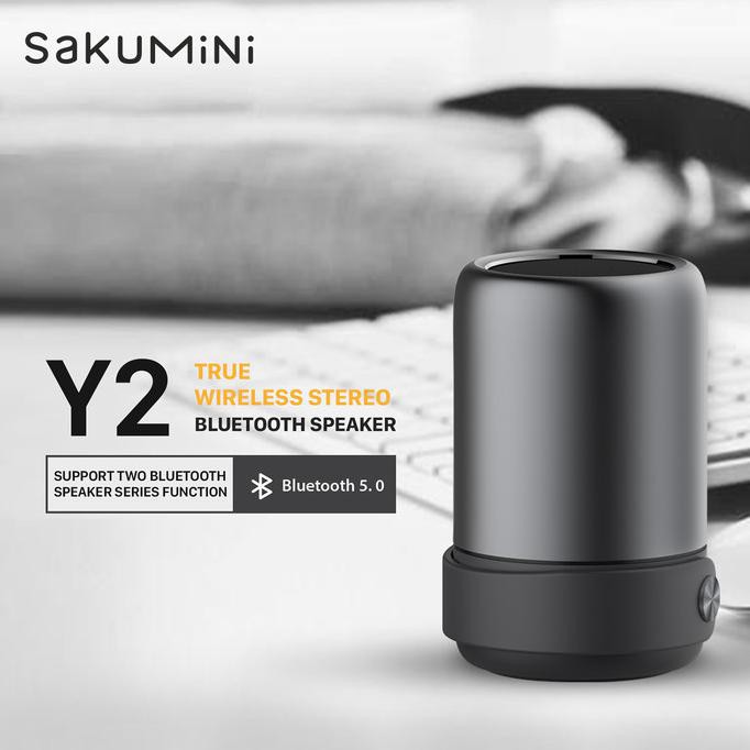 Sakumini Y2 Mini Portable Bluetooth Speaker Stereo V5.0 - Abu-Abu Promo