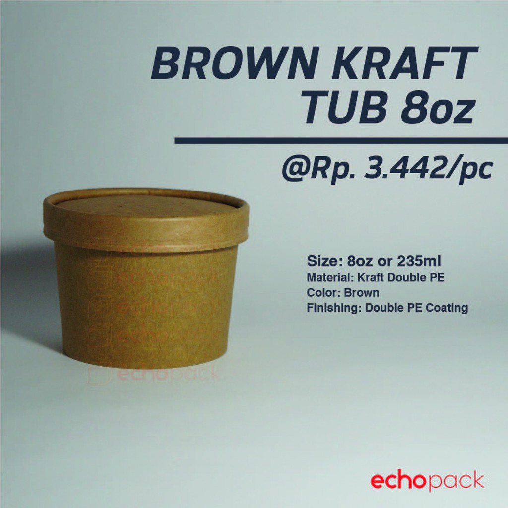 

PAPER BROWN KRAFT BOWL PACKAGING 8oz or 240ml / FOOD GRADE