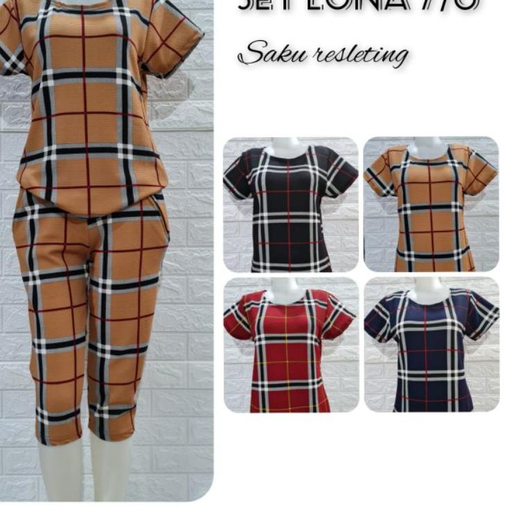 ((TERLARIS)) Setelan baju kekinian / Set baju wanita Luna Res 7/8 / Setelan Luna Resleting / Baju Te