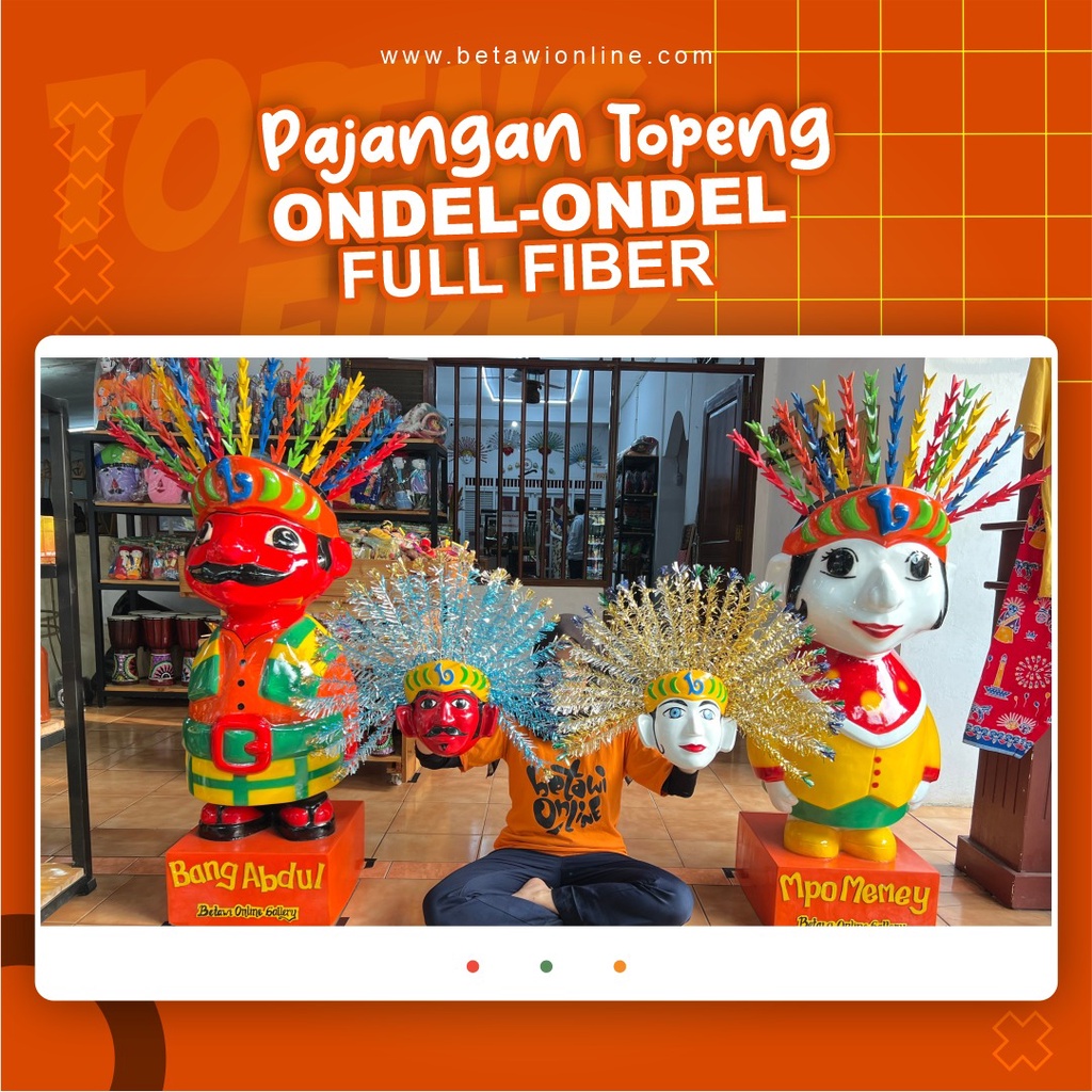 Pajangan topeng ondel-ondel  [SEPASANG] / Topeng Ondel Ondel Full Fiber