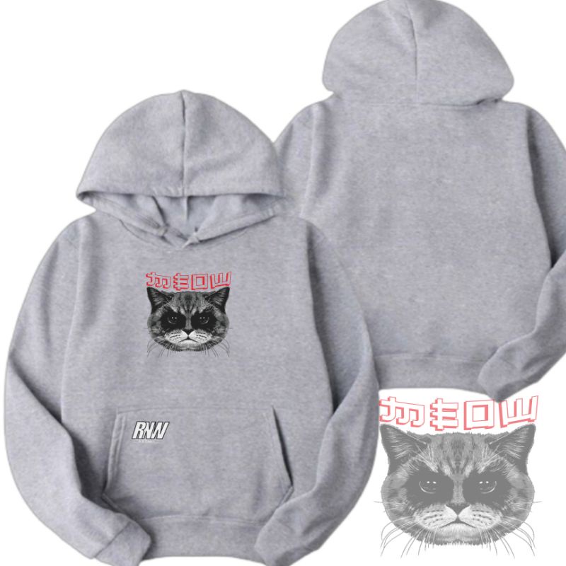 Sweater hoodie pria Wanita MEOW sweater distro cowok terbaru Best Seller-sunmori-hoodie