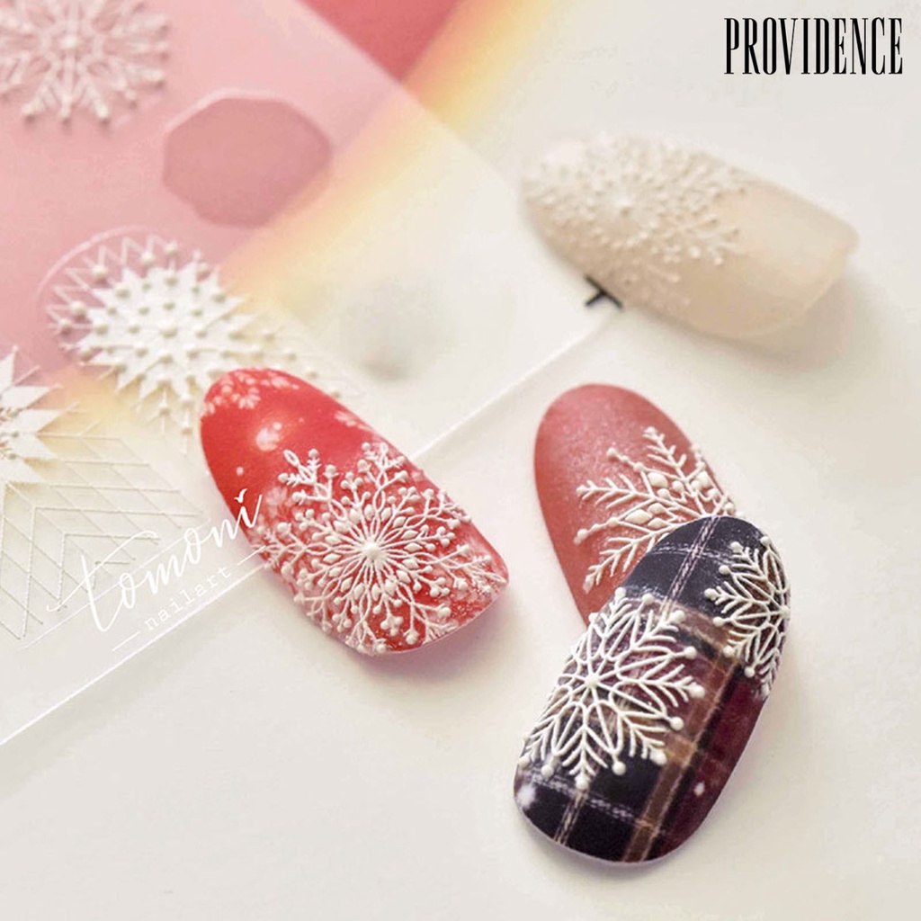 Providence Stiker Kuku 3d Ultra Tipis Motif Snowflake Untuk Manicure / Nail Art