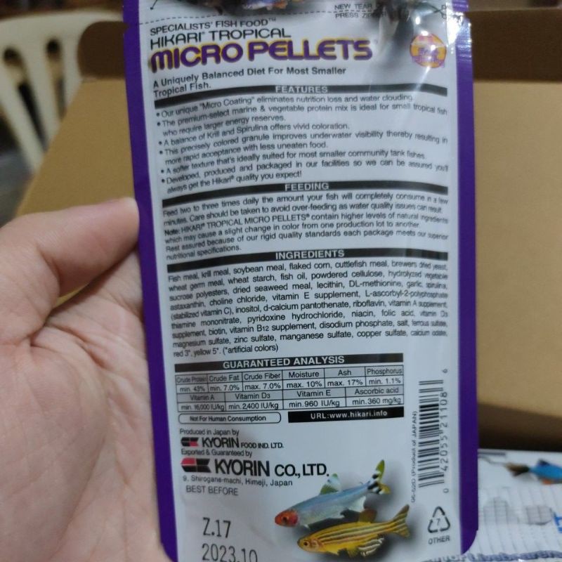 HIKARI - Micro Pellets / Pakan Ikan Hias Kecil 45Gram